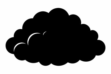beautiful fluffy clouds line art silhouette vector illustration