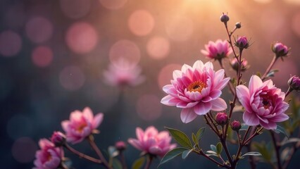 Obraz premium pink flowers in the garden