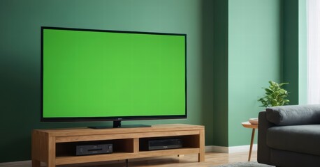 modern living room with screen of tv and modern forniture and light from the windows, stylish internal design for interiors, contemporary touch, flat display for cinema entertaninment