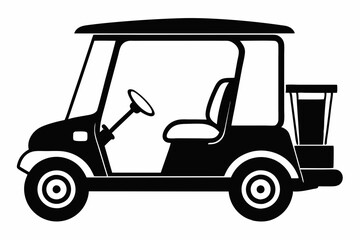 silhouette of a  golf cart