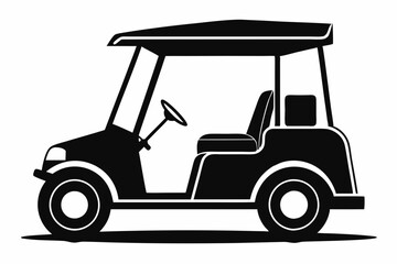 Fototapeta premium silhouette of a golf cart
