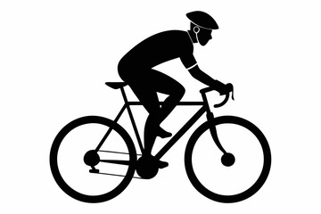 silhouette of a cyclist