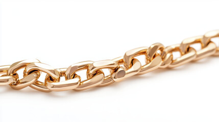 Obraz premium close up of shiny gold chain, showcasing its intricate links and polished finish