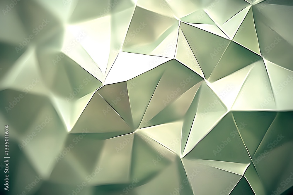 Poster abstract geometric background with triangular shapes and subtle green tones