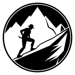 silhouette of a man climbing a mountain