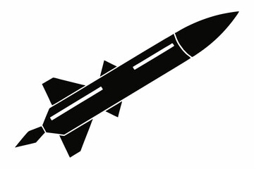 missile line art silhouette vector illustration