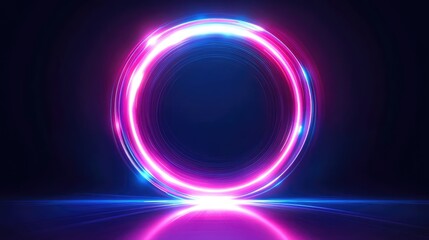 2. **Black Canvas with Neon Pink and Blue Halo**