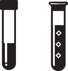 Test tube Standing Upright Flat silhouette vector