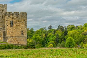 details from the Alnwick Castle located in north east England, UK