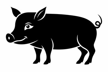 pig line art silhouette vector illustration