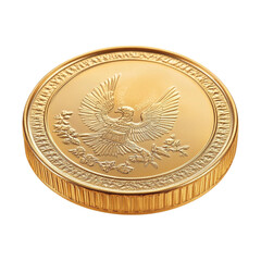 Golden Coin Eagle Design Wealth Prosperity Luxury