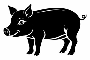 pig line art silhouette vector illustration