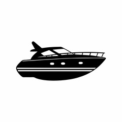 creative silhouette Speedboat Icon victor illustration

