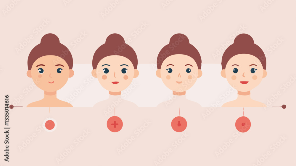 Poster rejuvenation timeline a timeline showing stages of skin improvement over several weeks from initial 