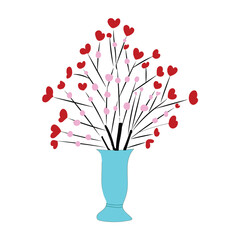 Romantic Valentines Day graphic with hearts 
