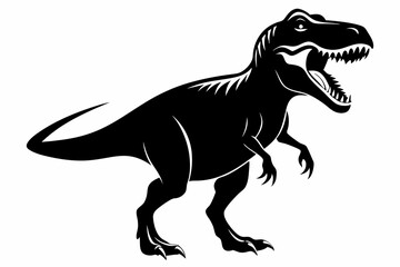 tyrannosaurus rex dinosaur line art silhouette vector illustration