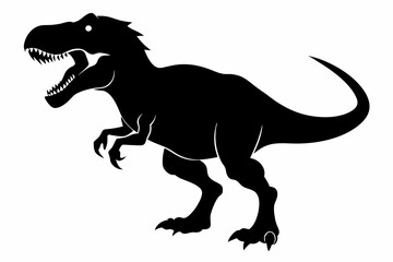 tyrannosaurus rex dinosaur line art silhouette vector illustration