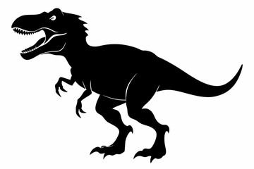 Fototapeta premium tyrannosaurus rex dinosaur line art silhouette vector illustration