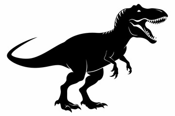 tyrannosaurus rex dinosaur line art silhouette vector illustration
