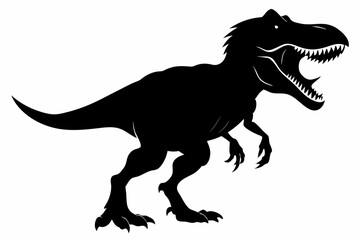 tyrannosaurus rex dinosaur line art silhouette vector illustration