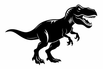 Obraz premium tyrannosaurus rex dinosaur line art silhouette vector illustration