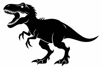 tyrannosaurus rex dinosaur line art silhouette vector illustration