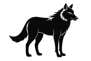 Fototapeta premium wolf line art silhouette vector illustration