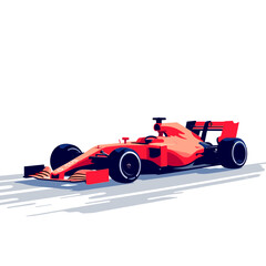 Stylish race car in motion on a plain background, automotive design