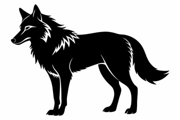 wolf line art silhouette vector illustration