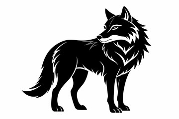 wolf line art silhouette vector illustration