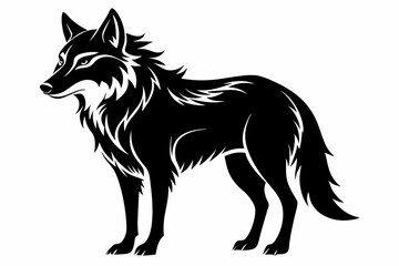 wolf line art silhouette vector illustration