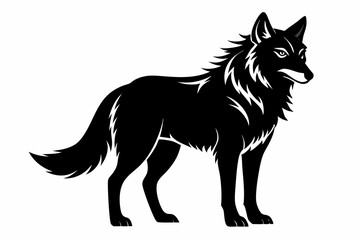 wolf line art silhouette vector illustration