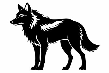 wolf line art silhouette vector illustration