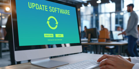 Software update on computer for brisk version of device software upgrade