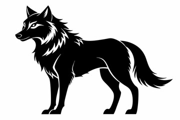 wolf line art silhouette vector illustration