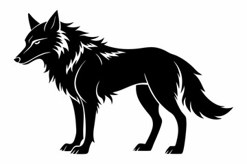 wolf line art silhouette vector illustration
