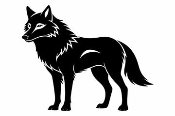 wolf line art silhouette vector illustration