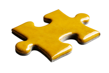 Glossy Yellow Puzzle Piece