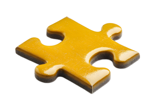 Glossy Yellow Puzzle Piece