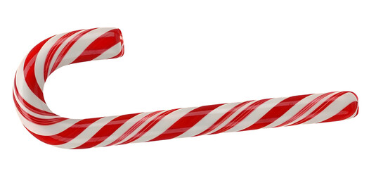 Obraz premium Classic red and white striped candy cane with glossy texture