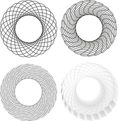 Circular, radial and radiating lines. Circular, concentric circles