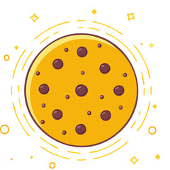 Fototapeta premium Round Chocolate Chip Cookie with a Golden-Brown Surface and Crispy Texture 