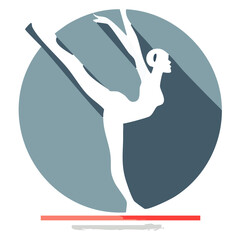 Elegant Ballet Dancer Performing a Graceful Leap in a Stylized Minimalist Illustration
