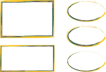 yellow green colorful sketchy abstract frames