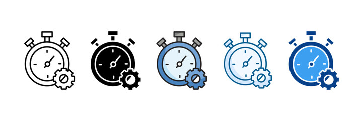 Time Management Icon Set Multiple Style Collection