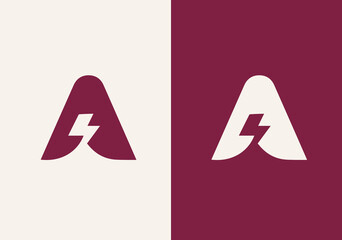 Flash Electric Logo Bolt Energy Company. Initials S logo design. Initial A Letter Logo. Innovative high-tech logo template. A design power icon