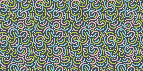 Abstract shapes modern pattern design. Hand drawn vector illustration. Doodle organic seamless pattern design