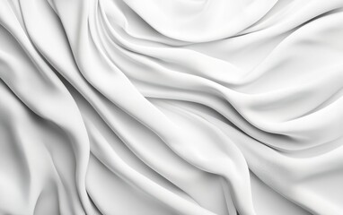 Obraz premium Smooth and artistic white waves resembling silk, creating a dynamic and refined abstract background with a soft aesthetic