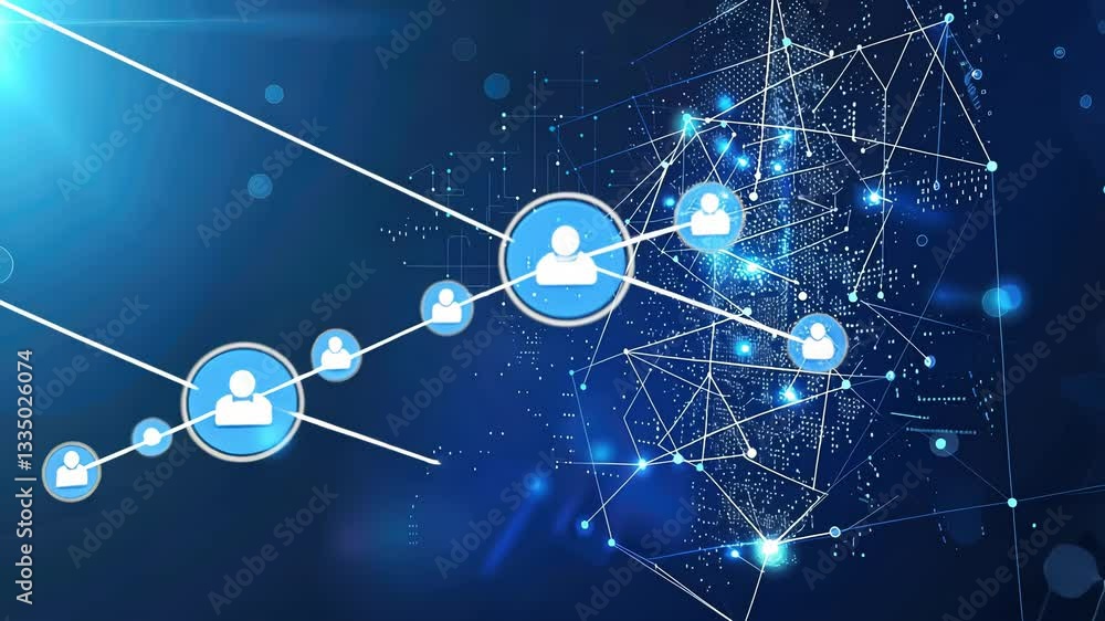 Poster digital connections, data flow, user interactions. visualizing the intricate network of modern infor
