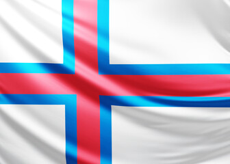 Obraz premium faroe islands flag picture, close-up shot of symbol of faroe, europe, animated flag background photo, 3D photo of a flag, national symbol of the people, patriotism, full screen